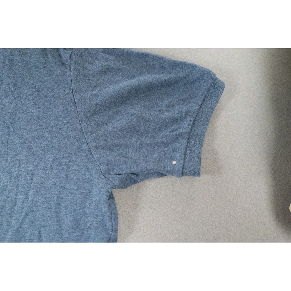 Polo Ralph Lauren Men XL Blue Heathered Cotton Short Sleeve Polo  Yellow Logo